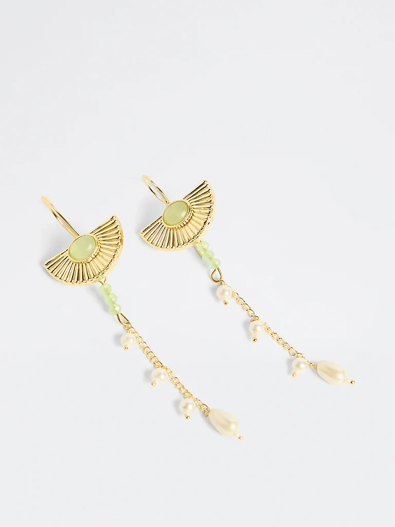 Gold Artisanal Fish Hook Earring