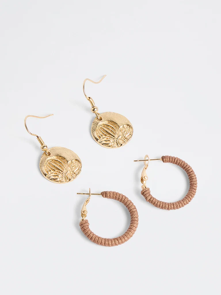 Brown and Gold Earrings  Accessories