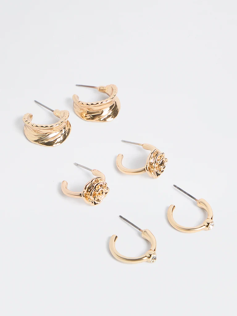 Gold Multi-Design Hoop Earring